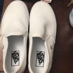 BRAND NEW WHITE SLIP ON VANS